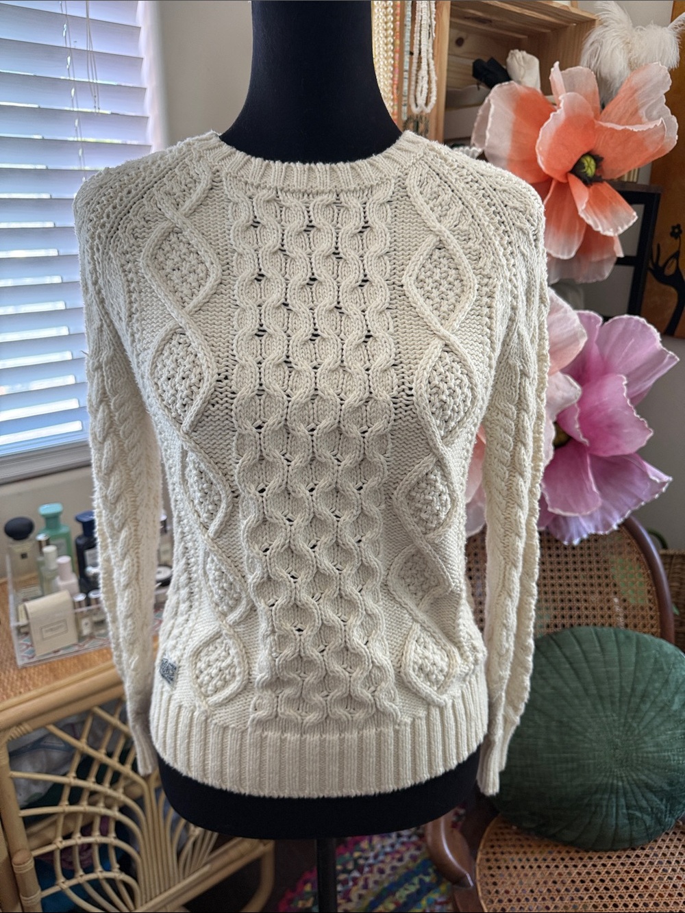 Polo Ralph Lauren Kid’s Ivory Cable Knit Classic Preppy Hamptons Yacht Sweater
